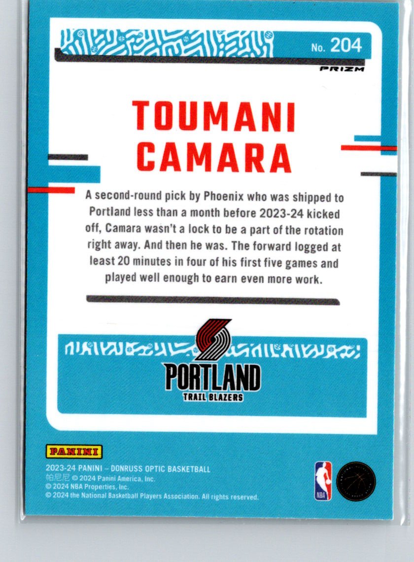 2023-24 Donruss Optic #204 Toumani Camara Hyper Green X03