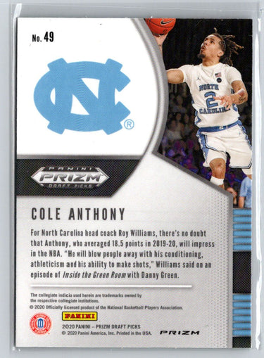 2020 Panini Prizm Draft Picks Collegiate #49 Cole Anthony Green X03