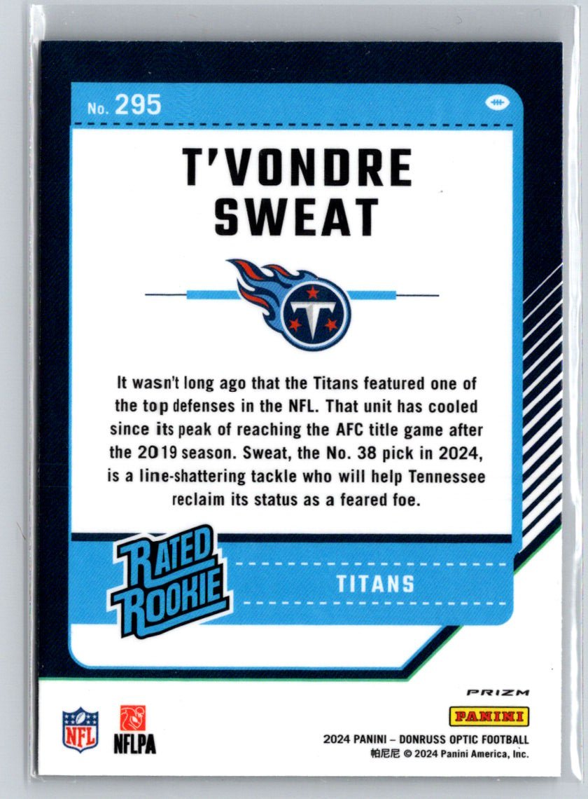 2024 Donruss Optic #295 T'Vondre Sweat Blue Scope X04