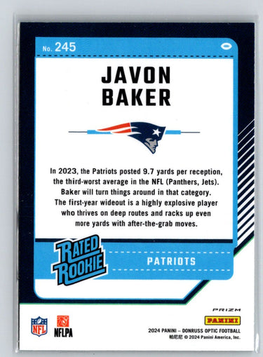 2024 Donruss Optic #245 Javon Baker Green Velocity X04