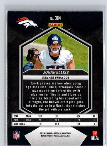 2024 Panini Mosaic #364 Jonah Elliss X04