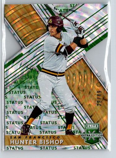 2019 Panini Elite Extra Edition Hunter Bishop Status Die Cut Emerald #/49 X05
