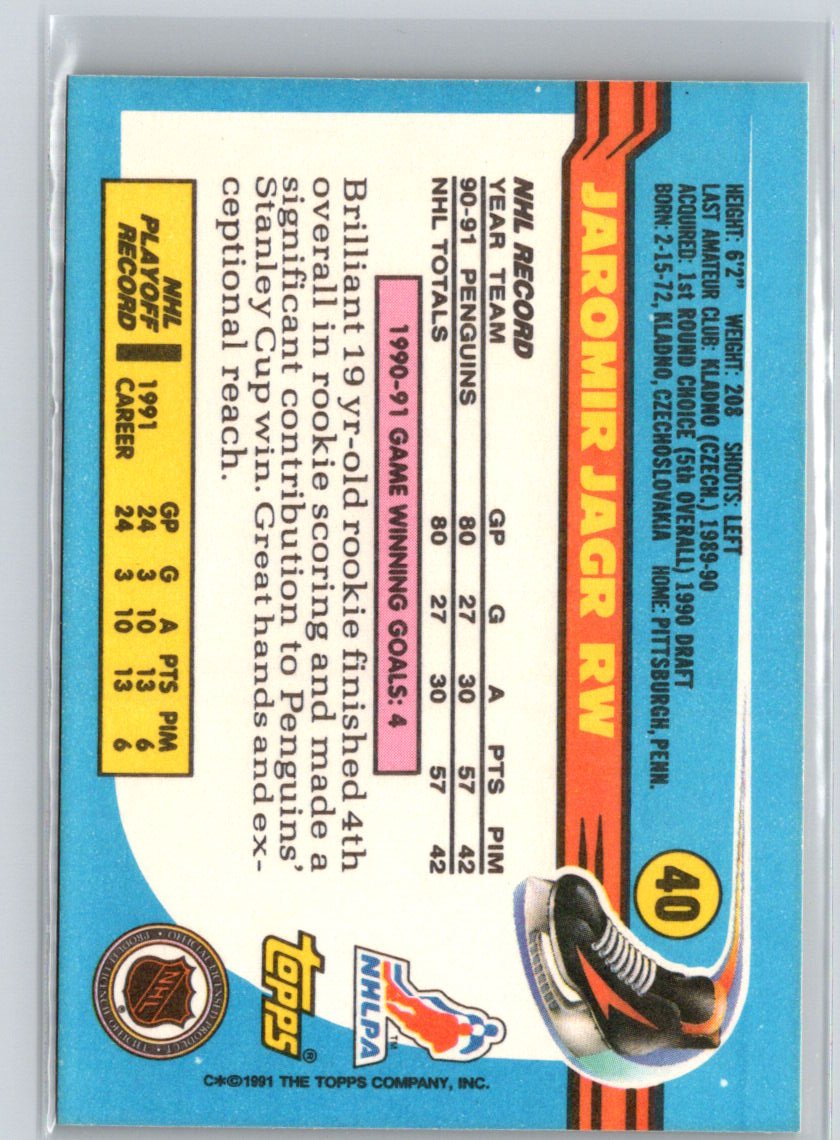 1991-92 Topps #40 Jaromir Jagr X05