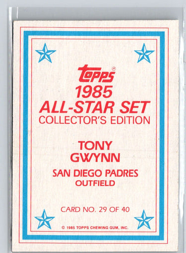 1985 Topps #29 Tony Gwynn 1985 All-Star Set Collector's Edition  X05