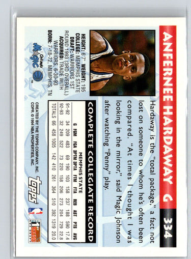 1993-94 Topps #334 Anfernee Hardaway X06