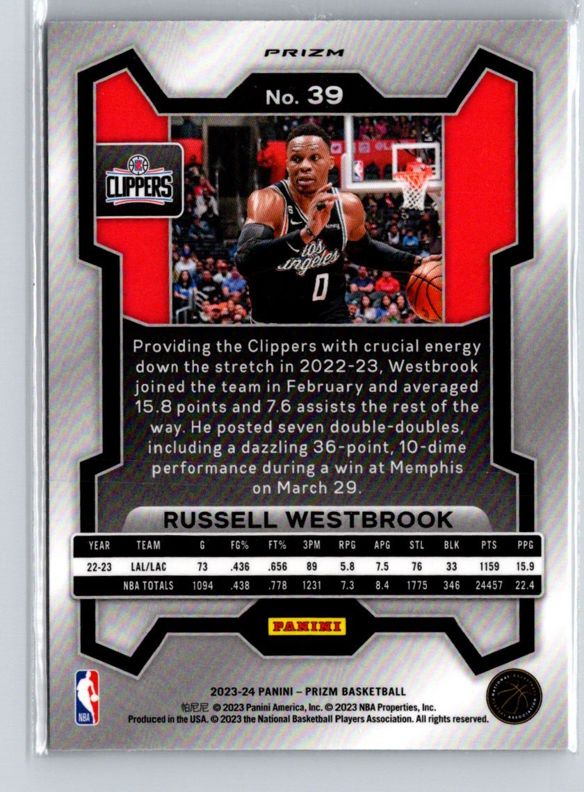 2023-24 Panini Prizm #39 Russell Westbrook Prizms Ice X07