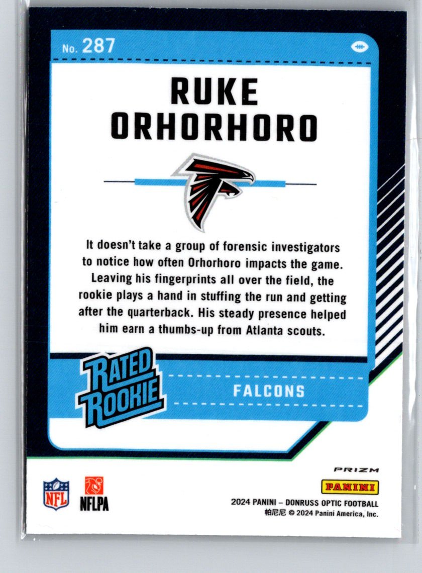 2024 Donruss Optic #287 Ruke Orhorhoro Purple Shock X07