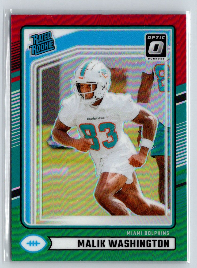 2024 Donruss #397 Malik Washington Optic Rated Rookies Preview Red and Green X07
