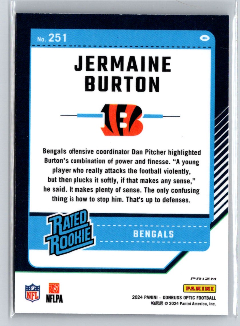 2024 Donruss Optic #251 Jermaine Burton Blue Hyper X08