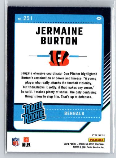 2024 Donruss Optic #251 Jermaine Burton Blue Hyper X08