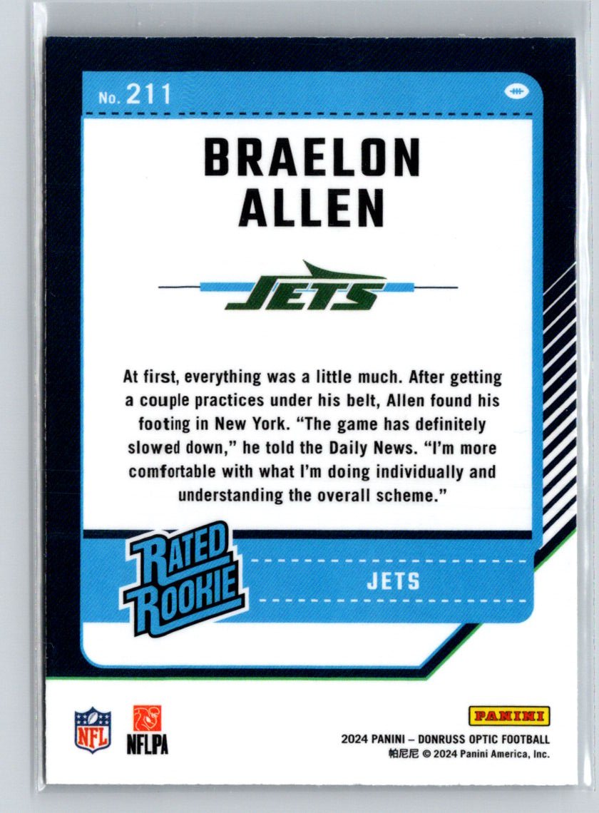 2024 Donruss Optic #211 Braelon Allen Holo X08