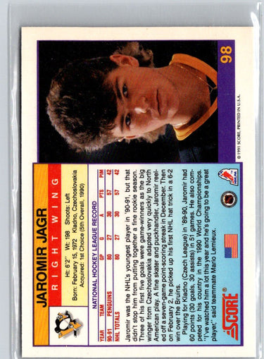1991-92 Score American #98 Jaromir Jagr X13