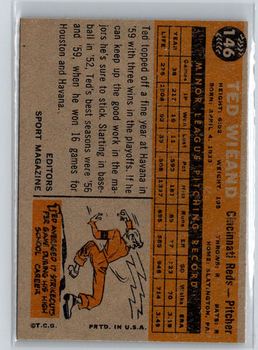 1960 Topps #146 Ted Wieand X13