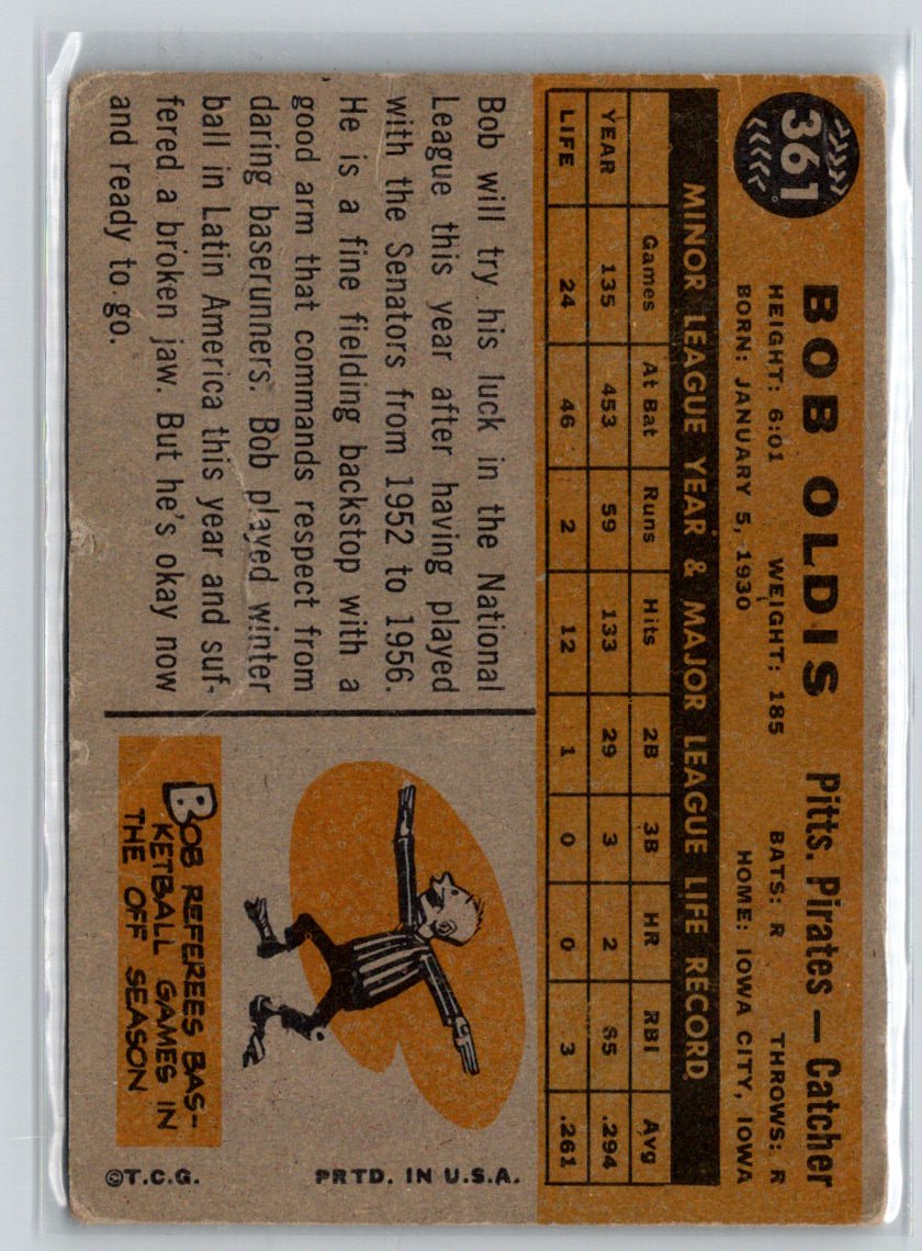 1960 Topps #361 Bob Oldis X19