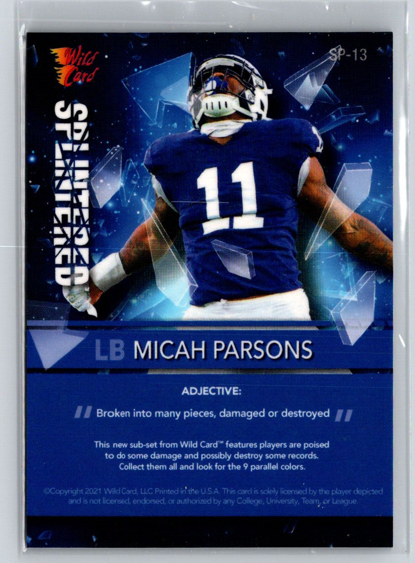 2021 Wild Card Alumination #SP-13 Micah Parsons Splintered Blue X21