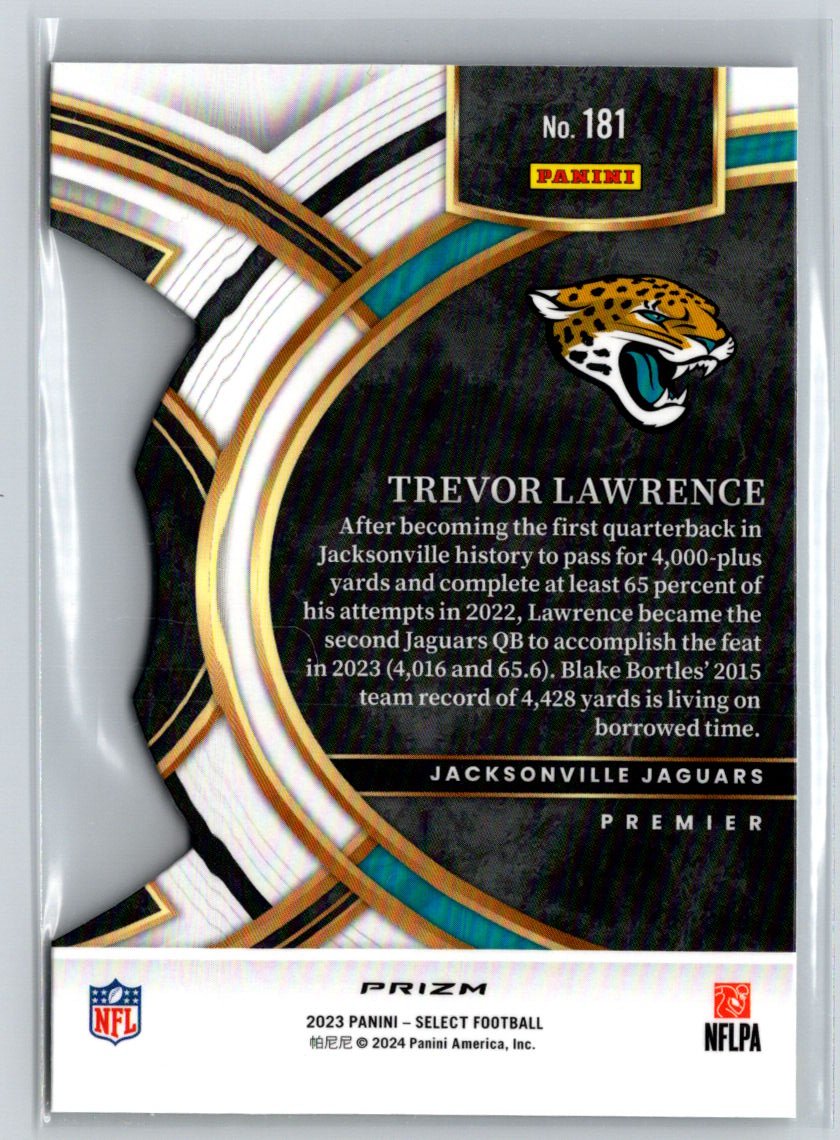 2023 Panini Select #181 Trevor Lawrence Red and Yellow Prizms Die Cuts X21