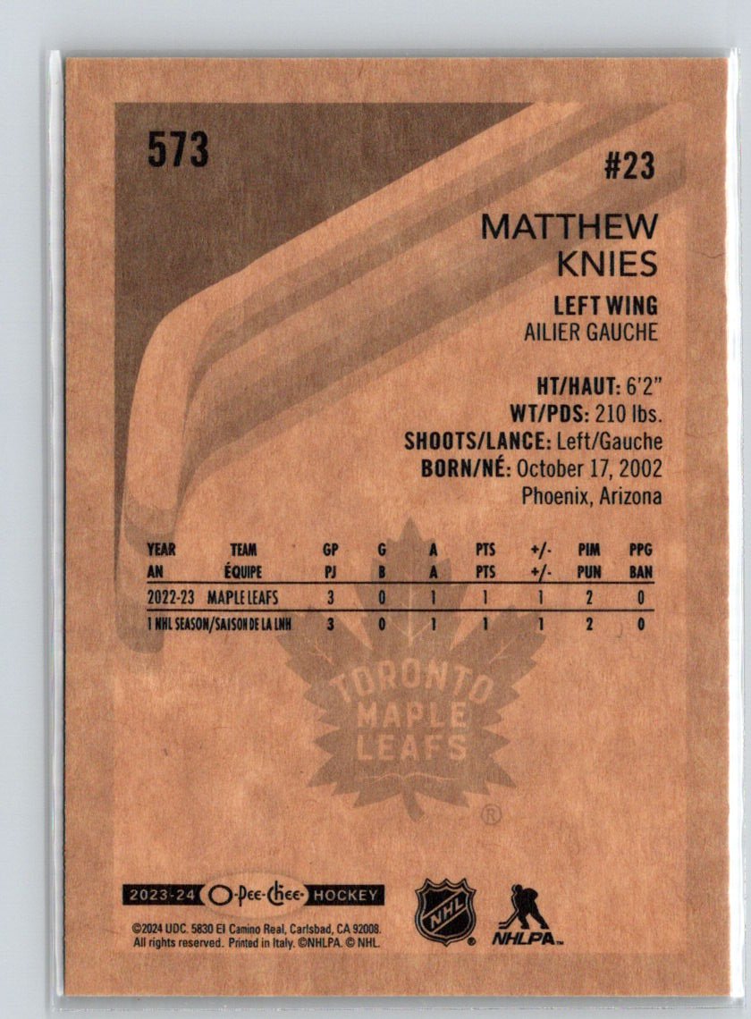 2023-24 O-Pee-Chee #573 Matthew Knies X21