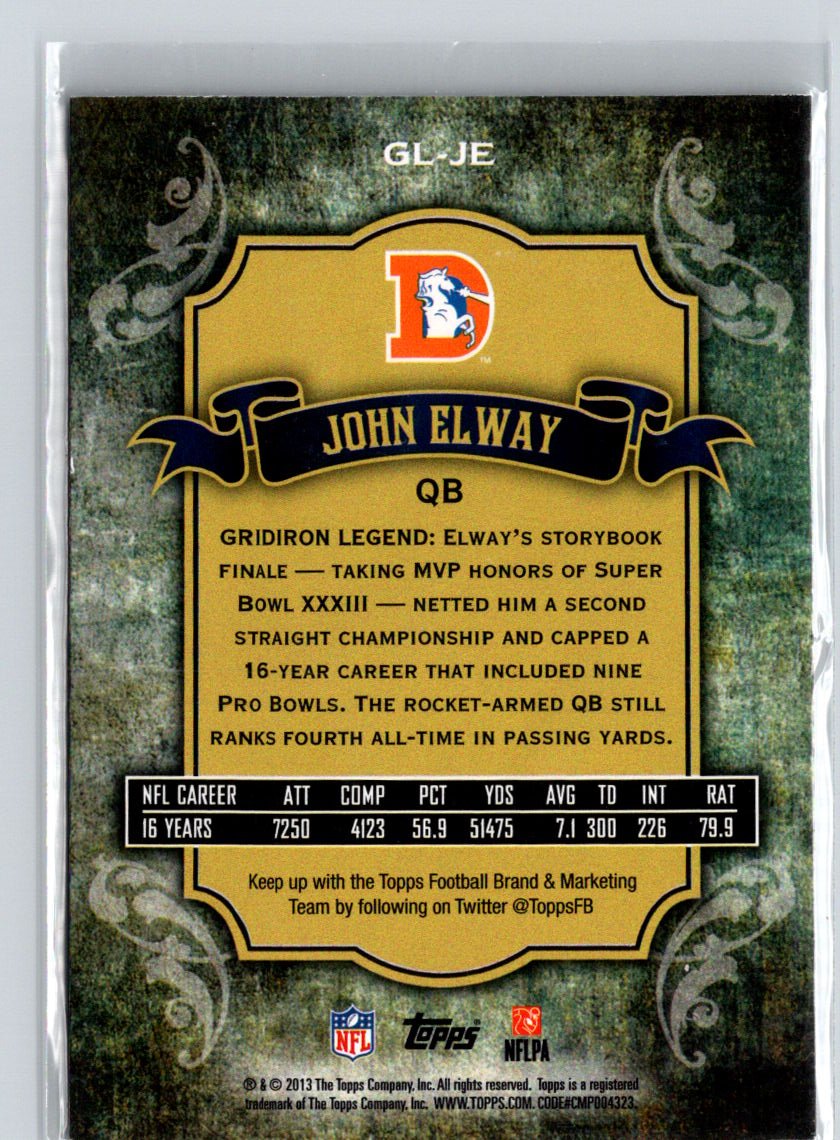 2013 Topps #GL-JE John Elway Gridiron Legends X21