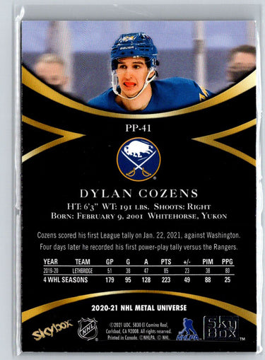 2020-21 SkyBox Metal Universe #PP-41 Dylan Cozens Skybox X22