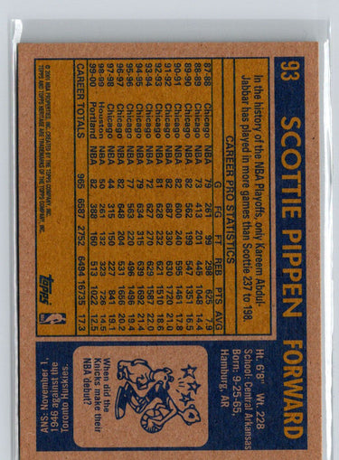 2000-01 Topps Heritage #93 Scottie Pippen X24