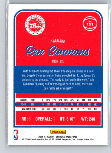 2016-17 Donruss #151 Ben Simmons X24