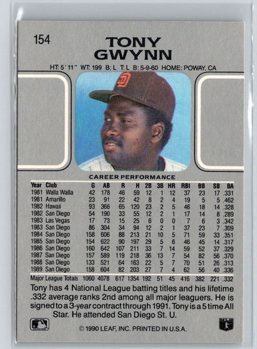 1990 Leaf #154 Tony Gwynn X23