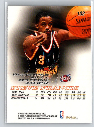 1999-00 SkyBox Premium #102 Steve Francis X24