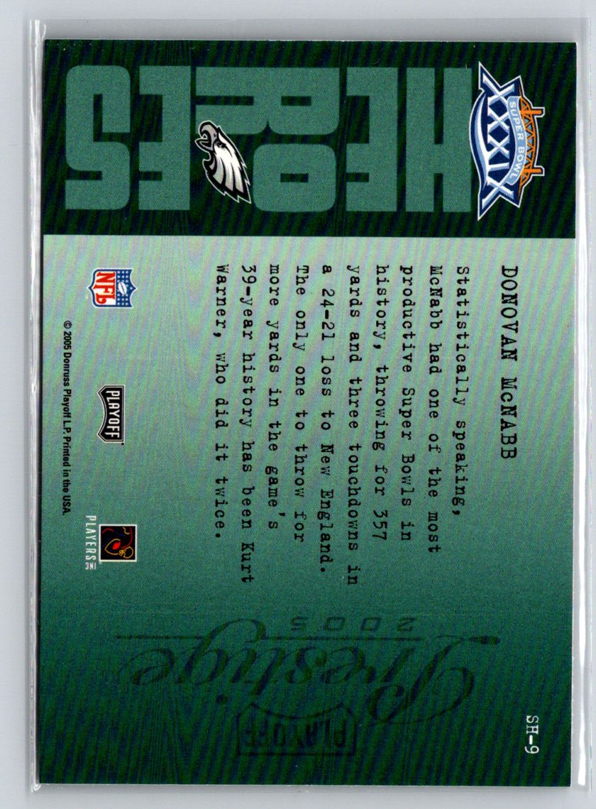 2005 Playoff Prestige #SH-9 Donovan McNabb Super Bowl Heroes X23