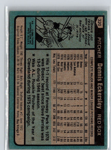 1980 Topps #320 Dennis Eckersley X25