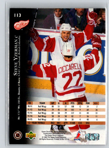 1995-96 Upper Deck #113 Steve Yzerman Electric Ice Gold X25