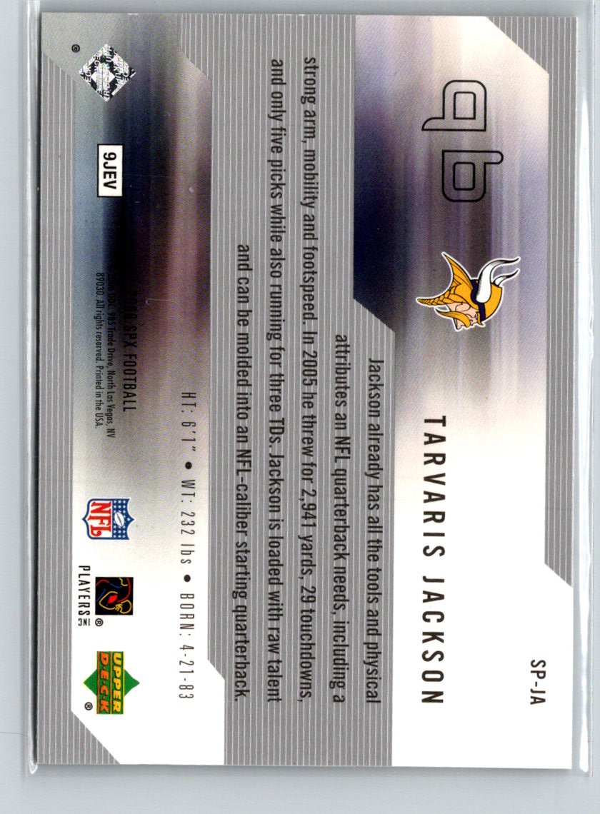 2006 SPx #SP-JA Tarvaris Jackson SPxcellence #/650 X26