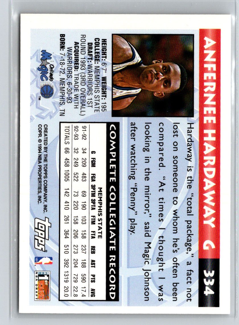 1993-94 Topps #334 Anfernee Hardaway Gold X26