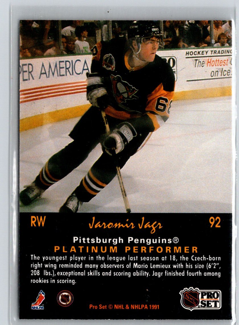 1991-92 Pro Set Platinum #92 Jaromir Jagr X26