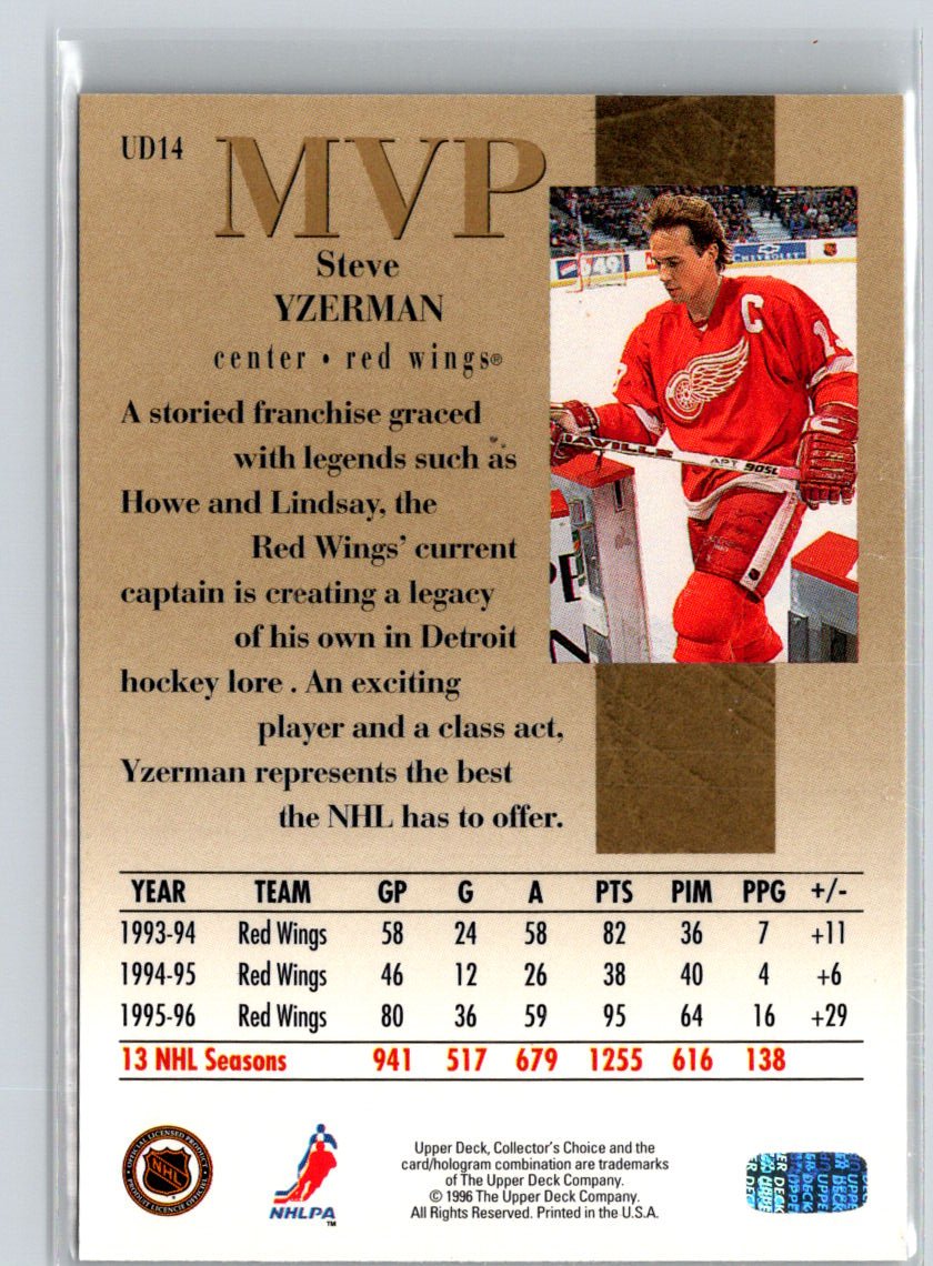1996-97 Collector's Choice #UD14 Steve Yzerman Upper Deck MVP Gold X27