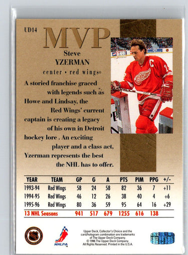 1996-97 Collector's Choice #UD14 Steve Yzerman Upper Deck MVP Gold X27