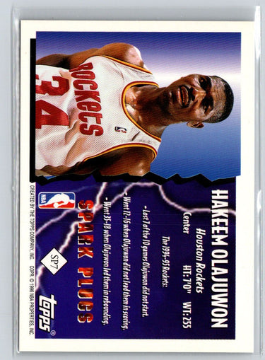 1995-96 Topps #SP7 Hakeem Olajuwon Spark Plugs X27