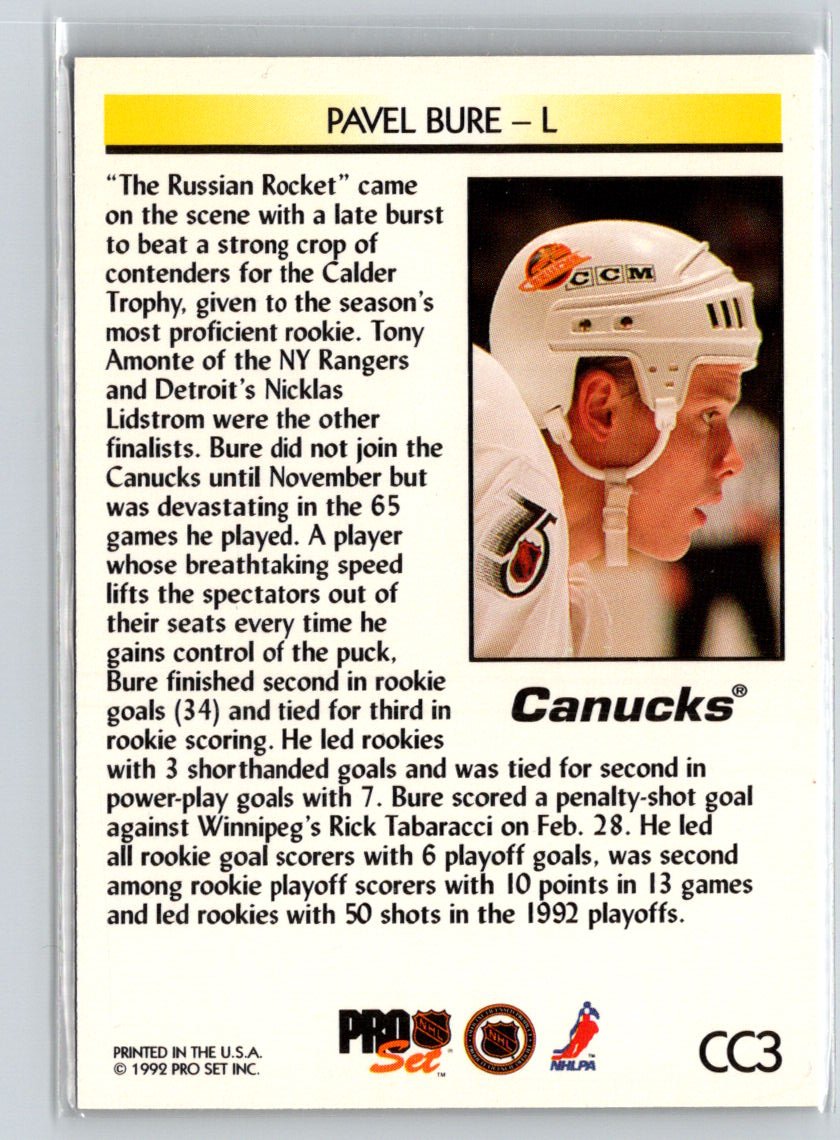 1992-93 Pro Set #CC3 Pavel Bure Award Winners X27