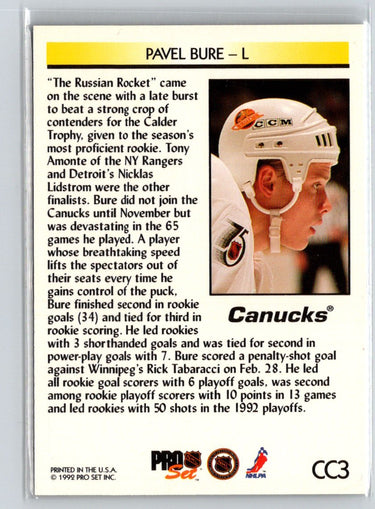 1992-93 Pro Set #CC3 Pavel Bure Award Winners X27