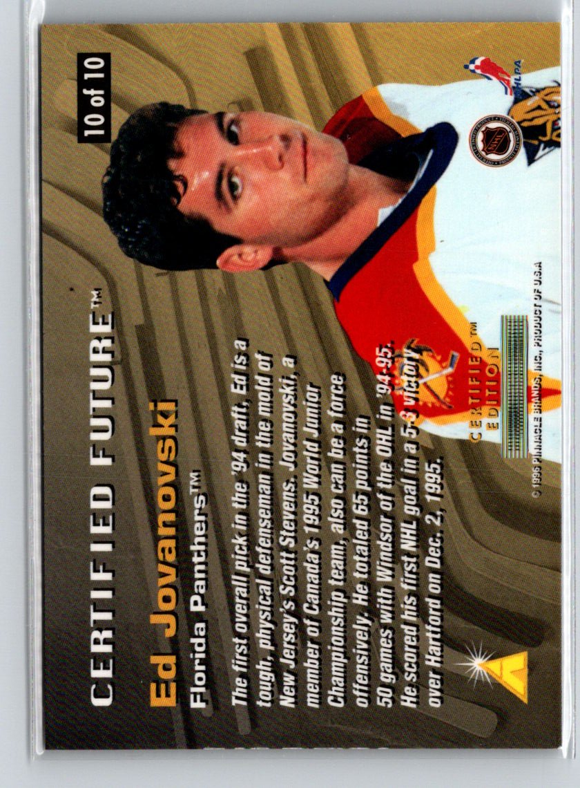 1995-96 Select Certified #10 Ed Jovanovski Certified Future X29