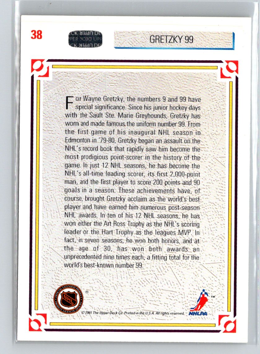 1991-92 Upper Deck #38b Gretzky 99 (Wayne Gretzky) X29