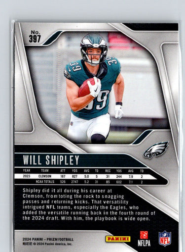 2024 Panini Prizm #397 Will Shipley X31