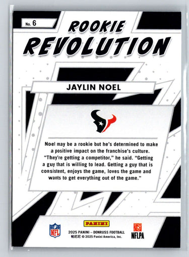 2025 Donruss #6 Jaylin Noel Rookie Revolution X31