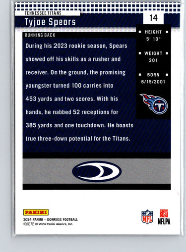 2024 Donruss #14 Tyjae Spears Retro 2004 X31