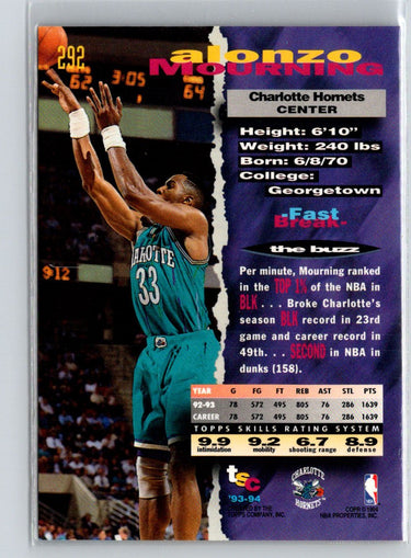 1993-94 Stadium Club #292 Alonzo Mourning First Day Issue X32