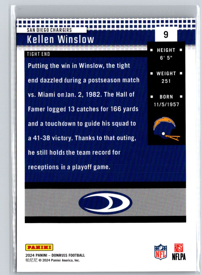2024 Donruss #9 Kellen Winslow Retro 2004 X33