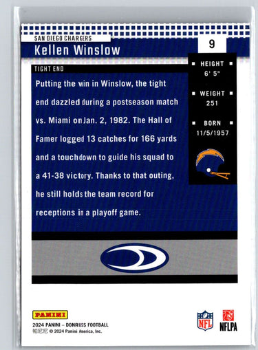 2024 Donruss #9 Kellen Winslow Retro 2004 X33
