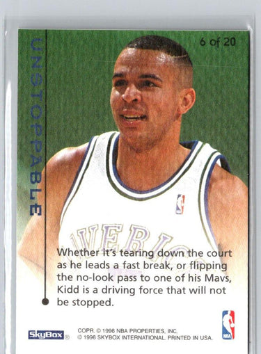 1995-96 SkyBox E-XL #6 Jason Kidd Unstoppable X34