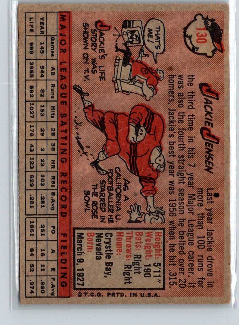 1958 Topps #130 Jackie Jensen X34