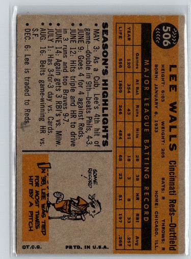 1960 Topps #506 Lee Walls X34