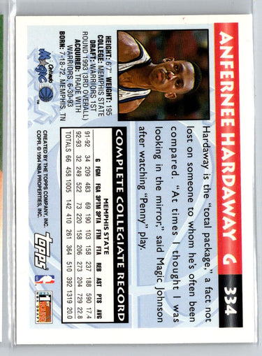 1993-94 Topps #334 Anfernee Hardaway X34